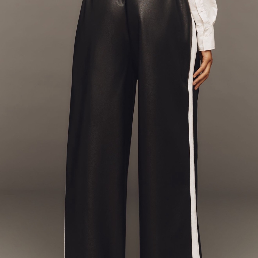 Maeve faux leather pull on track pant - Picture 2 of 3